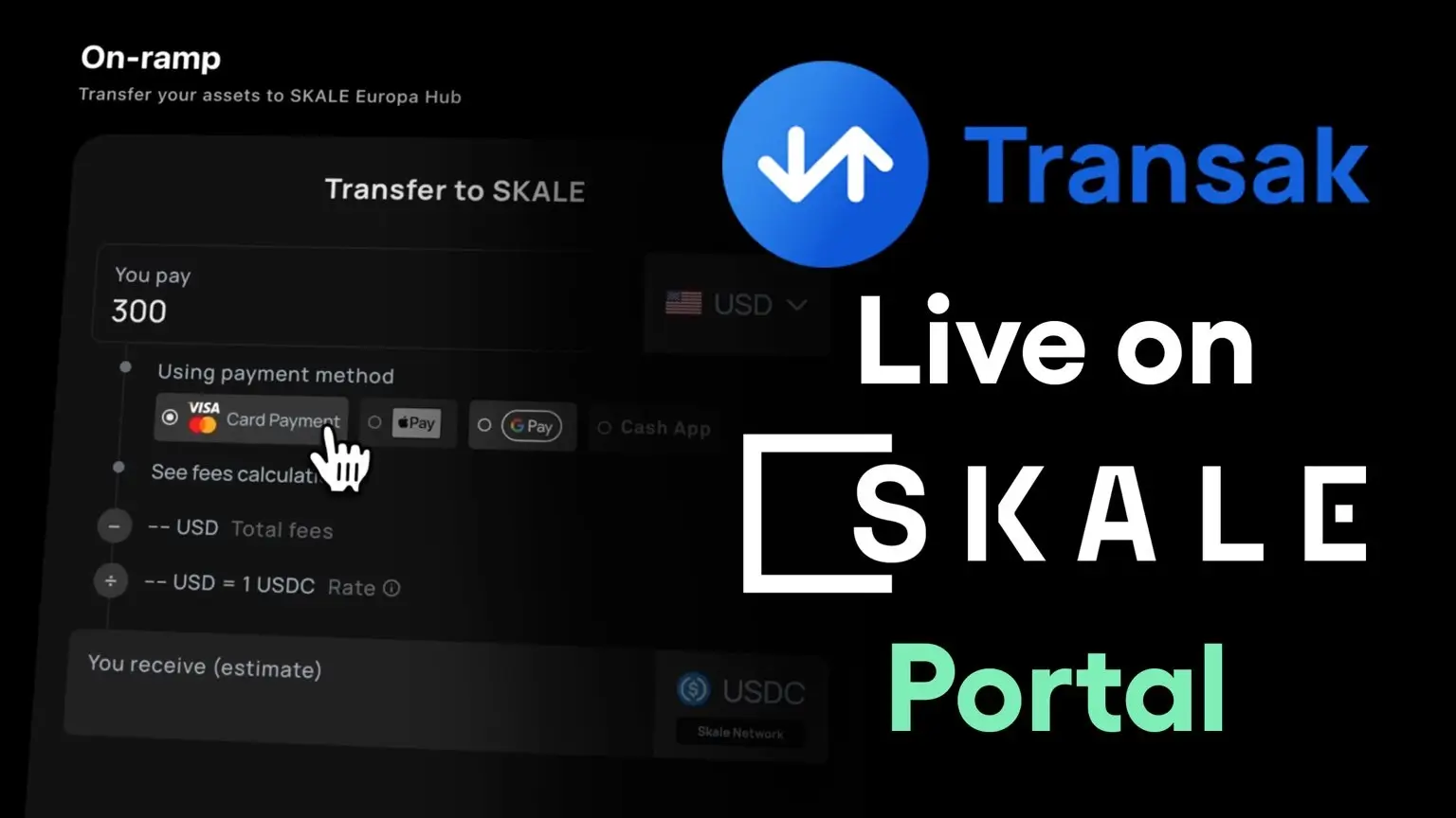 Transak On-Ramp is Now Live In the SKALE Portal