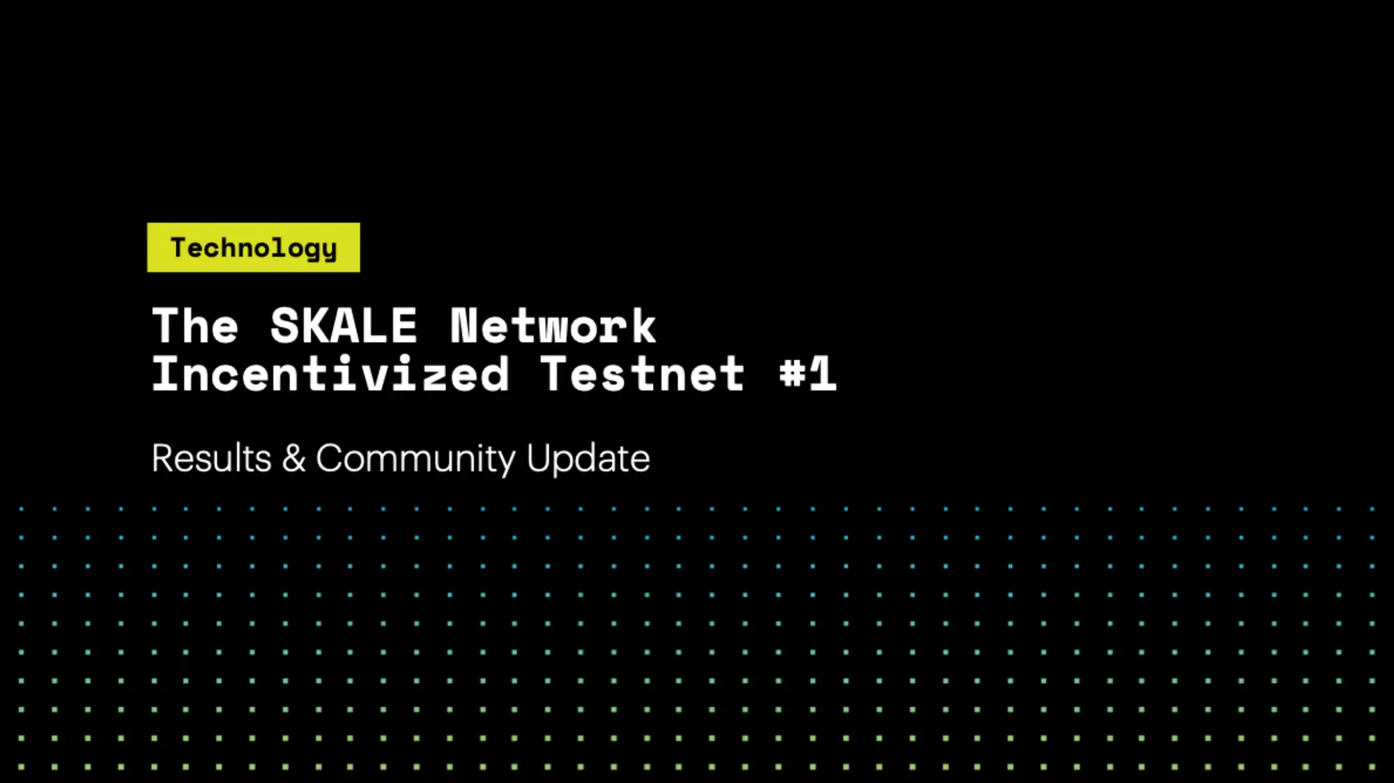 SKALE Incentivized Testnet #1- Results & Community Update | SKALE