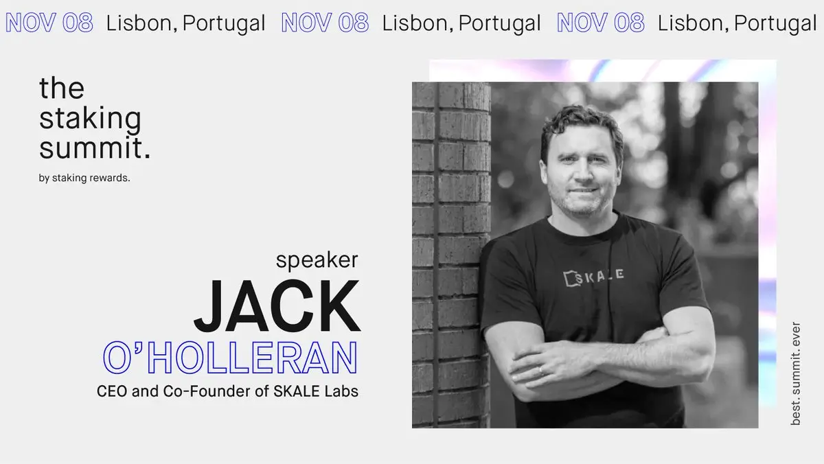 SKALE Labs' Jack O'Holleran speaking at The Staking Summit '22 | SKALE