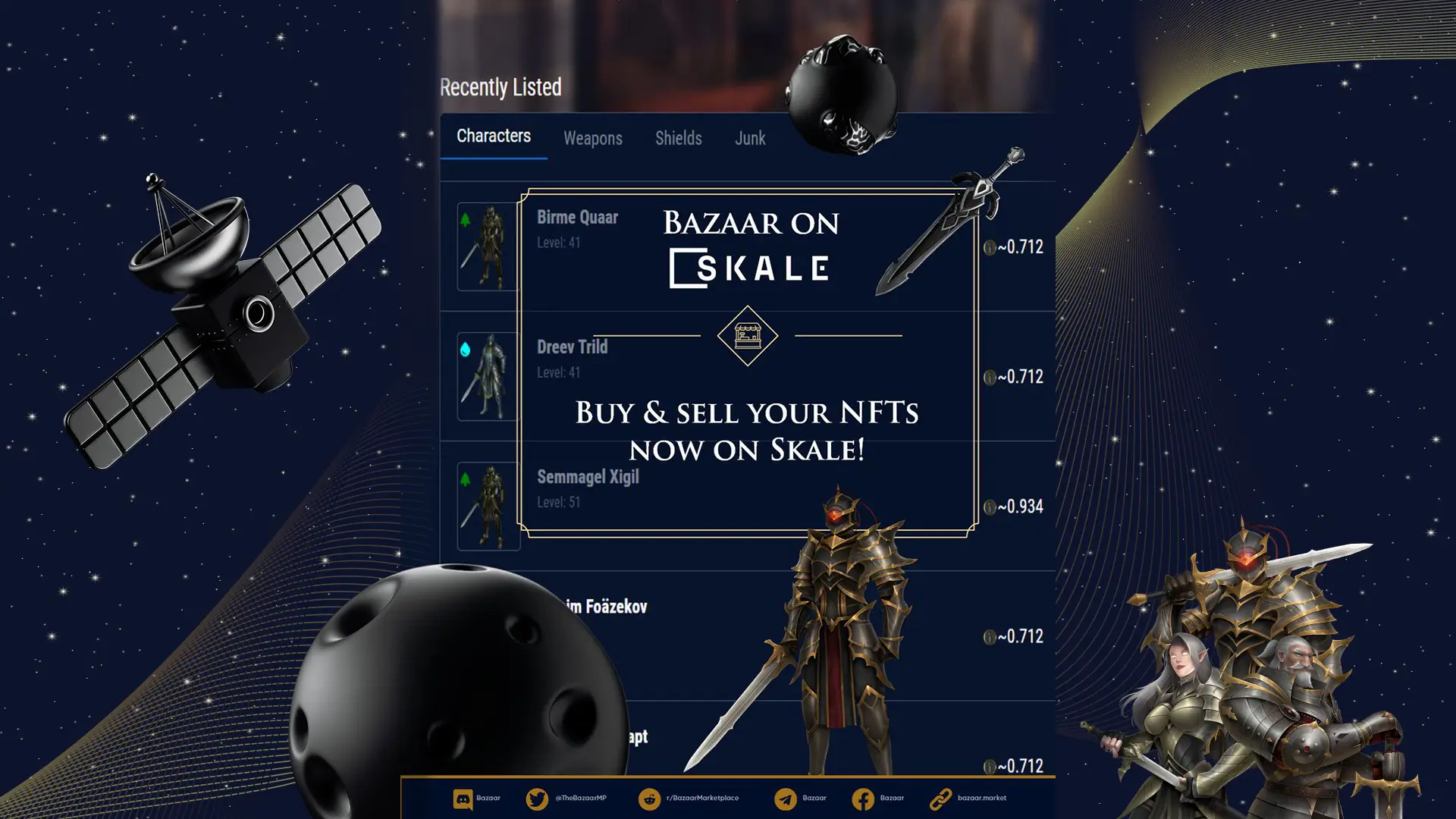 Bazaar on SKALE - buy and sell NFTs on the official CryptoBlades Bazaar | SKALE
