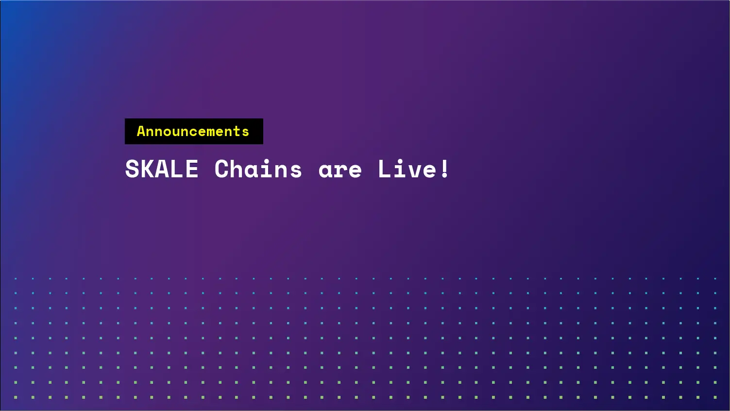 SKALE Chains are Live! | SKALE