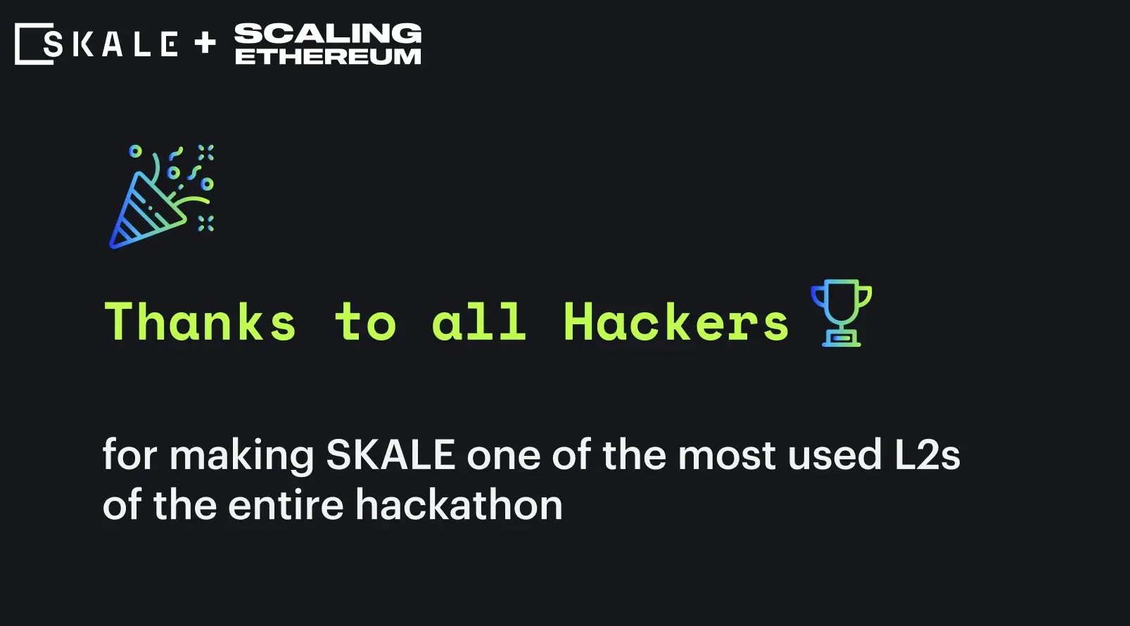 Congrats ETH Scaling Hackathon SKALE Bounty Winners! | SKALE