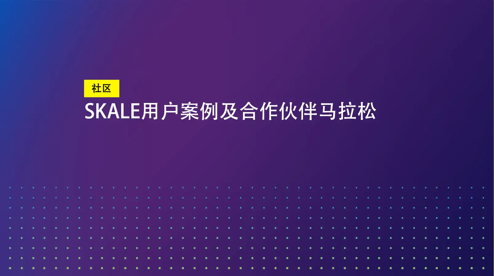 SKALE用户案例及合作伙伴马拉松 | SKALE