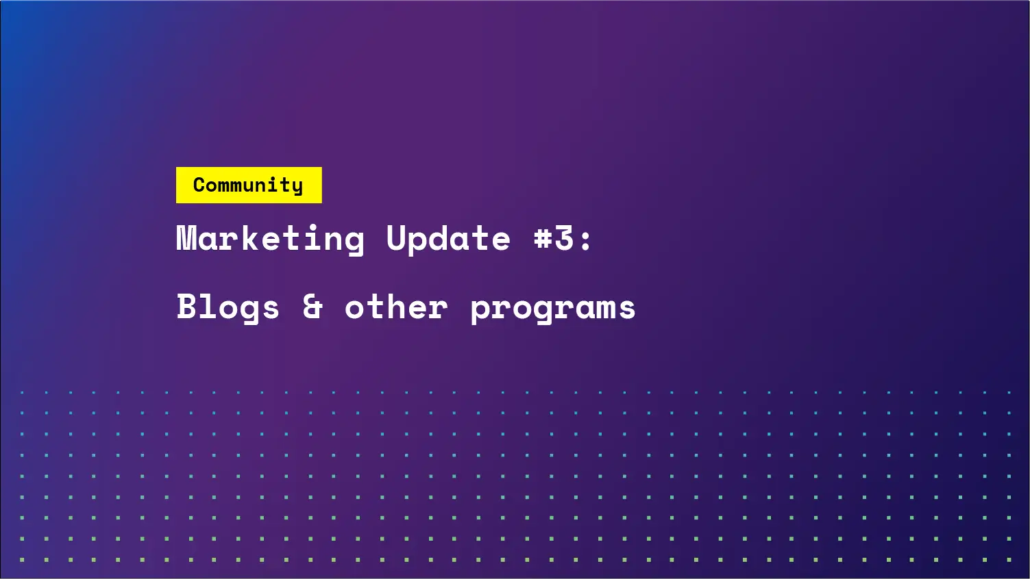 Marketing update #3: Blogs and other programs | SKALE
