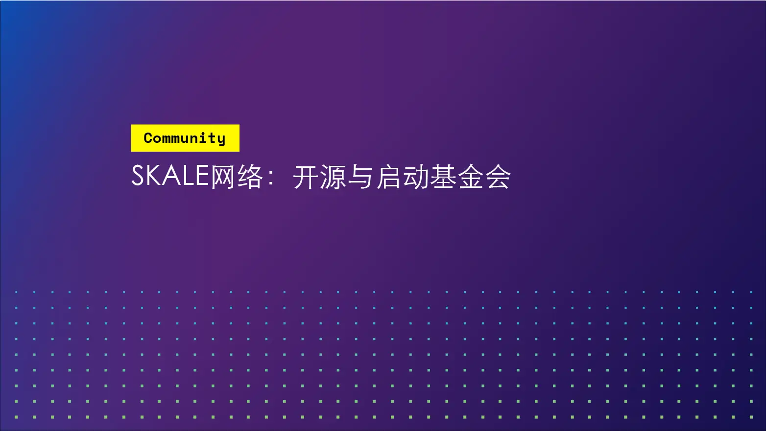 SKALE网络:开æºä¸Žå¯åŠ¨åŸºé‡‘ä¼š | SKALE