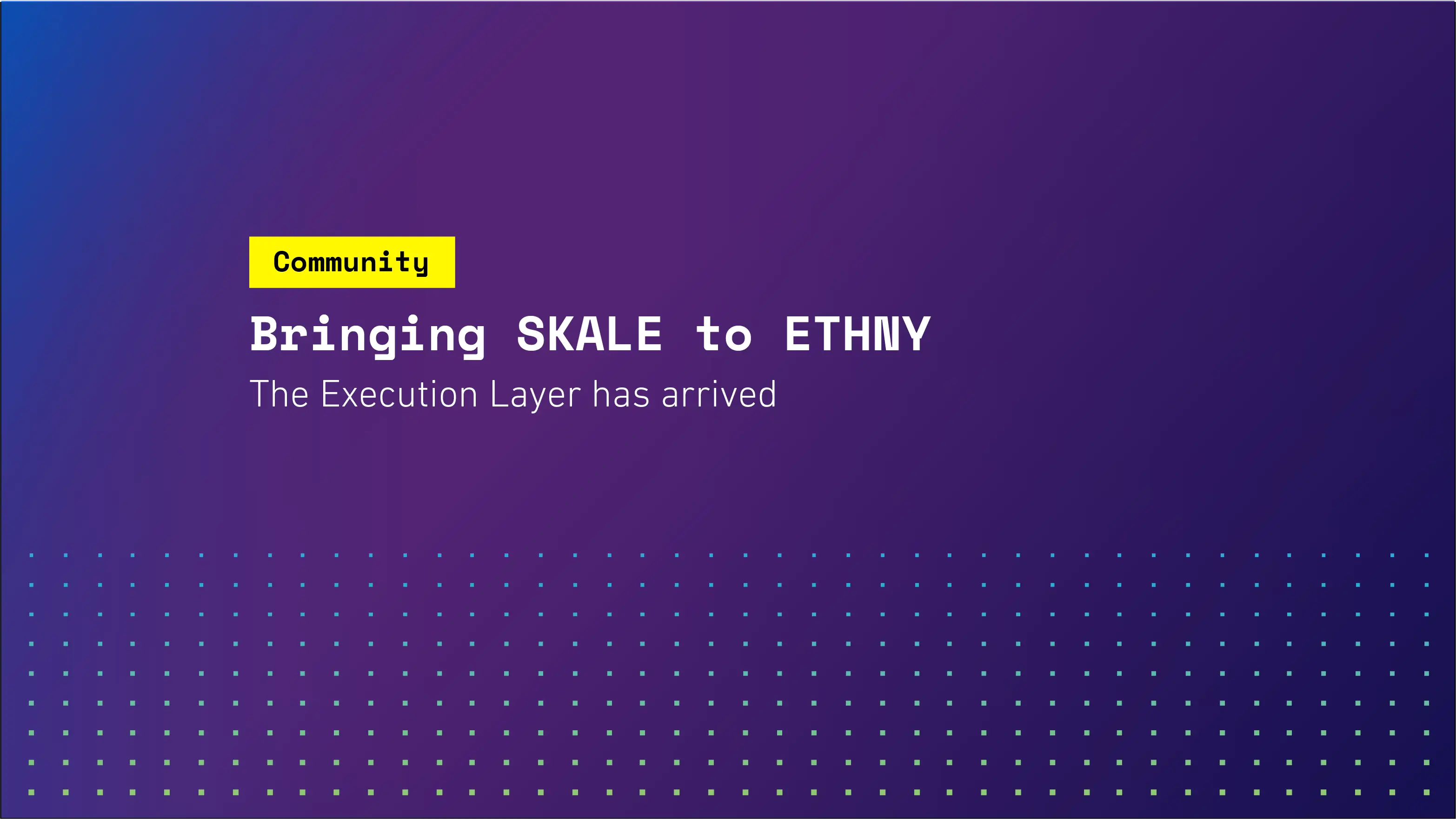 Bringing SKALE to ETHNY | SKALE